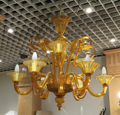 Murano glass 9 lights chandelier - Lustre verre de Murano à 9 lumières